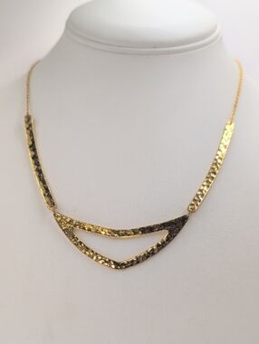 Gorjana Gold Hammered V-Bar Necklace A3